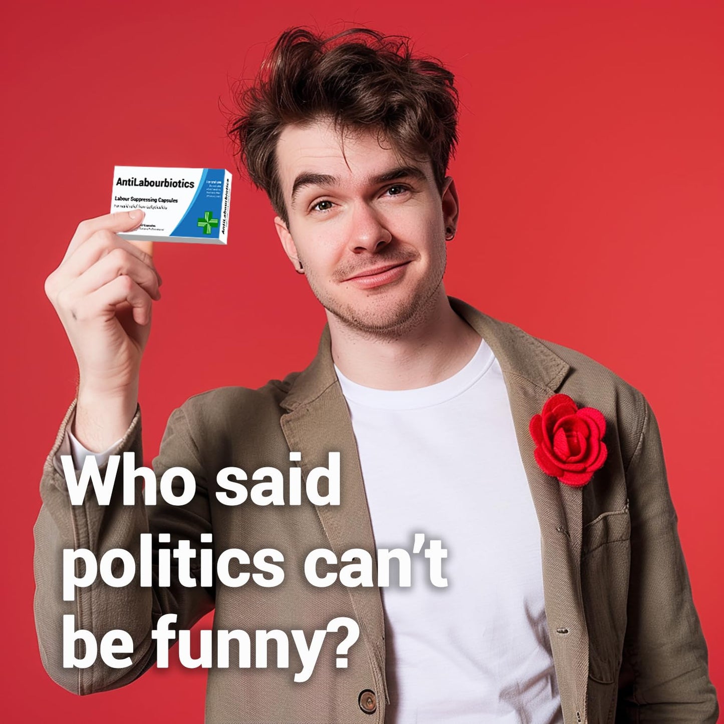 AntiLabourbiotics - Funny Gifts for Men & Women. Joke Prank Pill Box, Jelly Bean Sweets 50g. Gifts for Men, Dad Birthday Gifts. Politics Gag. Keir Starmer, Rishi Sunak, Genreral Election