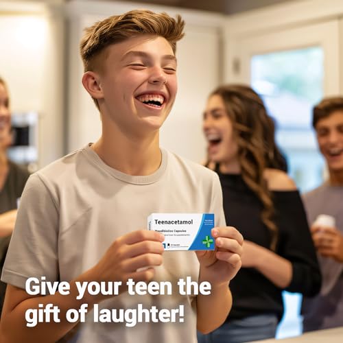 Teenacetamol - Funny Gifts for Teens. Joke Prank Pill Box, Jelly Bean Sweets 50g. Gifts for Boys, Teenage Gifts for Girls, 13th Birthday Gifts, 17th Birthday, 18th Birthday Gifts for Boys & Girls