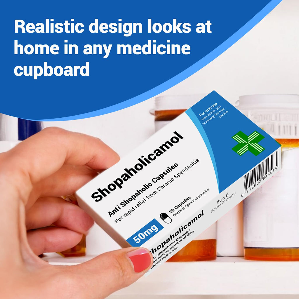 KadoBox - Shopaholicamol - Funny Gifts for Women, Joke Pill Box, Birthday Gifts for Mum, 18th, 21st, 30th, 40th, 50th Birthday Gifts for Women