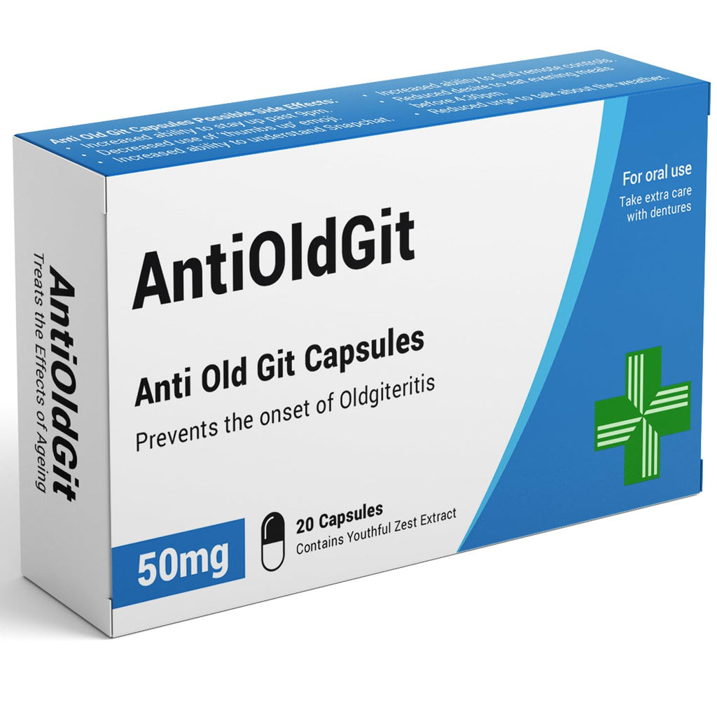 KadoBox - AntiOldGit - Joke Pill Box - Funny Gifts for Men, Gifts for Dad, Birthday and Retirement Gifts for Men, Gifts for Grandad, Dad Birthday Gift