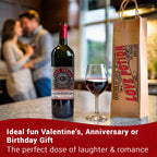 KadoBox - Love Potion Funny Wine Label - Wine Label & Gift Bag. Anniversary for Men & Women. Wine Gifts for Women. Funny Birthday Gift, Anniversary for Her, Valentines