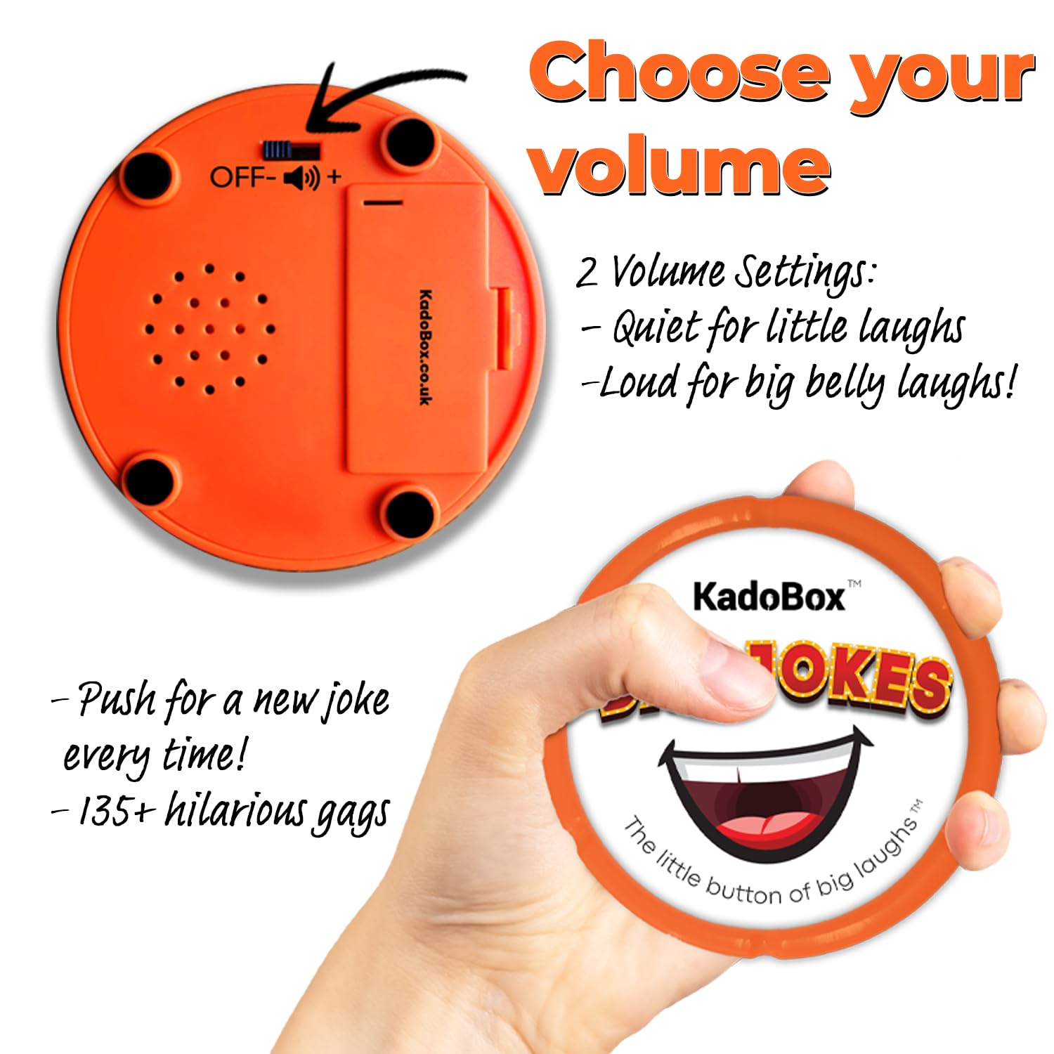 KadoBox - Funny Dad Jokes Electronic Sound Button - 135+ British One Liner Audio Dad Jokes from Daughter and Son - Funny Gifts for Men - Gifts for Dad