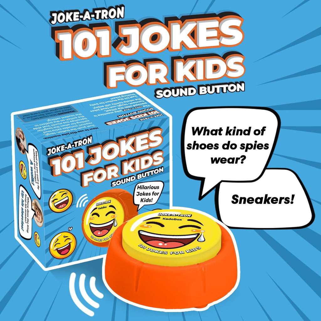 KadoBox - Funny 101 Jokes for Kids Electronic Sound Button - 101 One Liner Audio Kids Jokes - Gifts for Kids - Stocking Fillers for Boys and Birthday Gifts for Girls