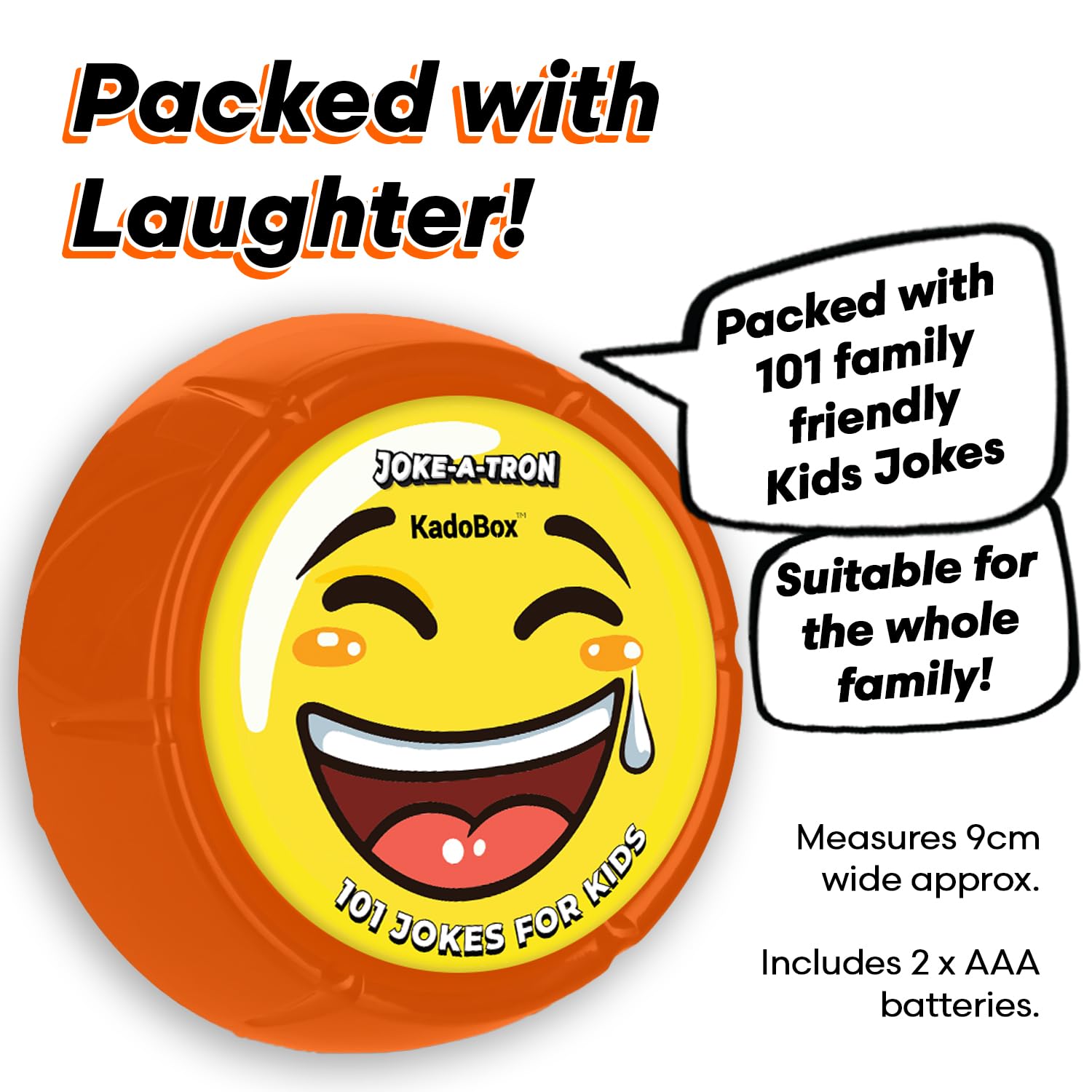 KadoBox - Funny 101 Jokes for Kids Electronic Sound Button - 101 One Liner Audio Kids Jokes - Gifts for Kids - Stocking Fillers for Boys and Birthday Gifts for Girls