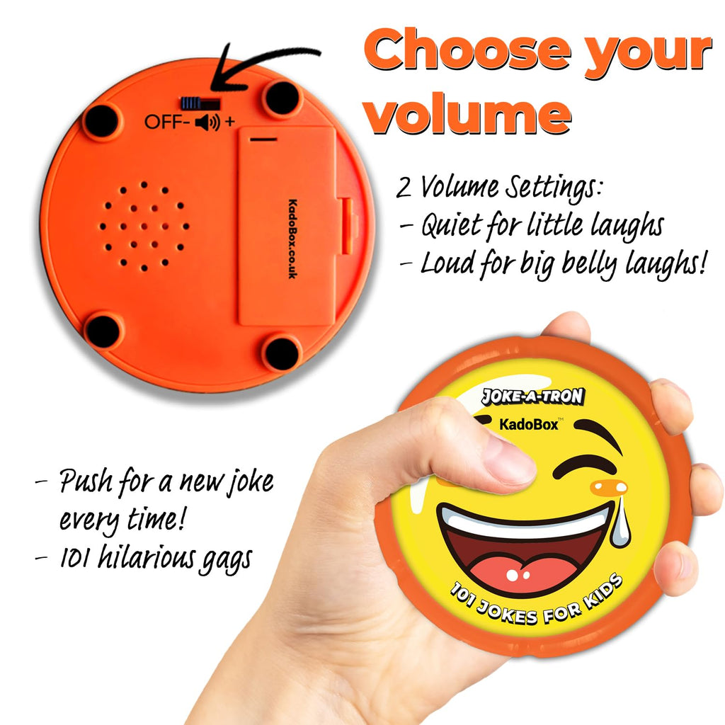 KadoBox - Funny 101 Jokes for Kids Electronic Sound Button - 101 One Liner Audio Kids Jokes - Gifts for Kids - Stocking Fillers for Boys and Birthday Gifts for Girls