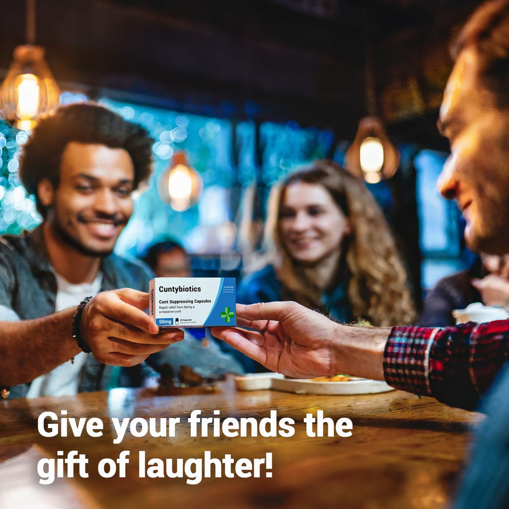 KadoBox - Cuntybiotics - Funny Rude Joke Prank Pill Box - Gag Gift with Jelly Beans Sweets, Secret Santa, Joke Gifts for Men, Christmas xmas Gifts for Men, xmas Gifts for Women, Cuntibiotics, Dad Birthday Gifts