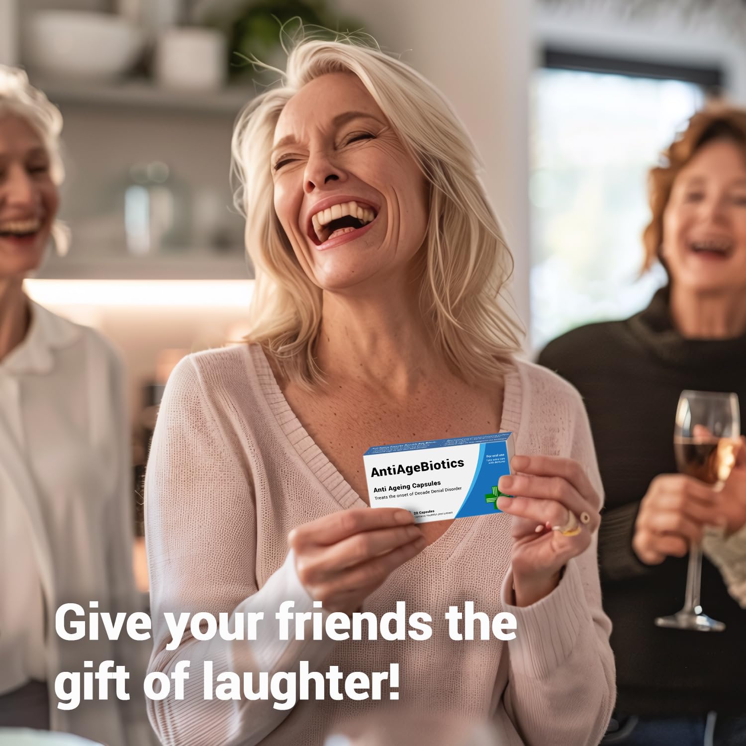 KadoBox - AntiAgeBiotics - Funny Gifts for Women, Joke Pill Box, Birthday Gifts for Mum, 30th, 40th, 50th Birthday Gifts for Women