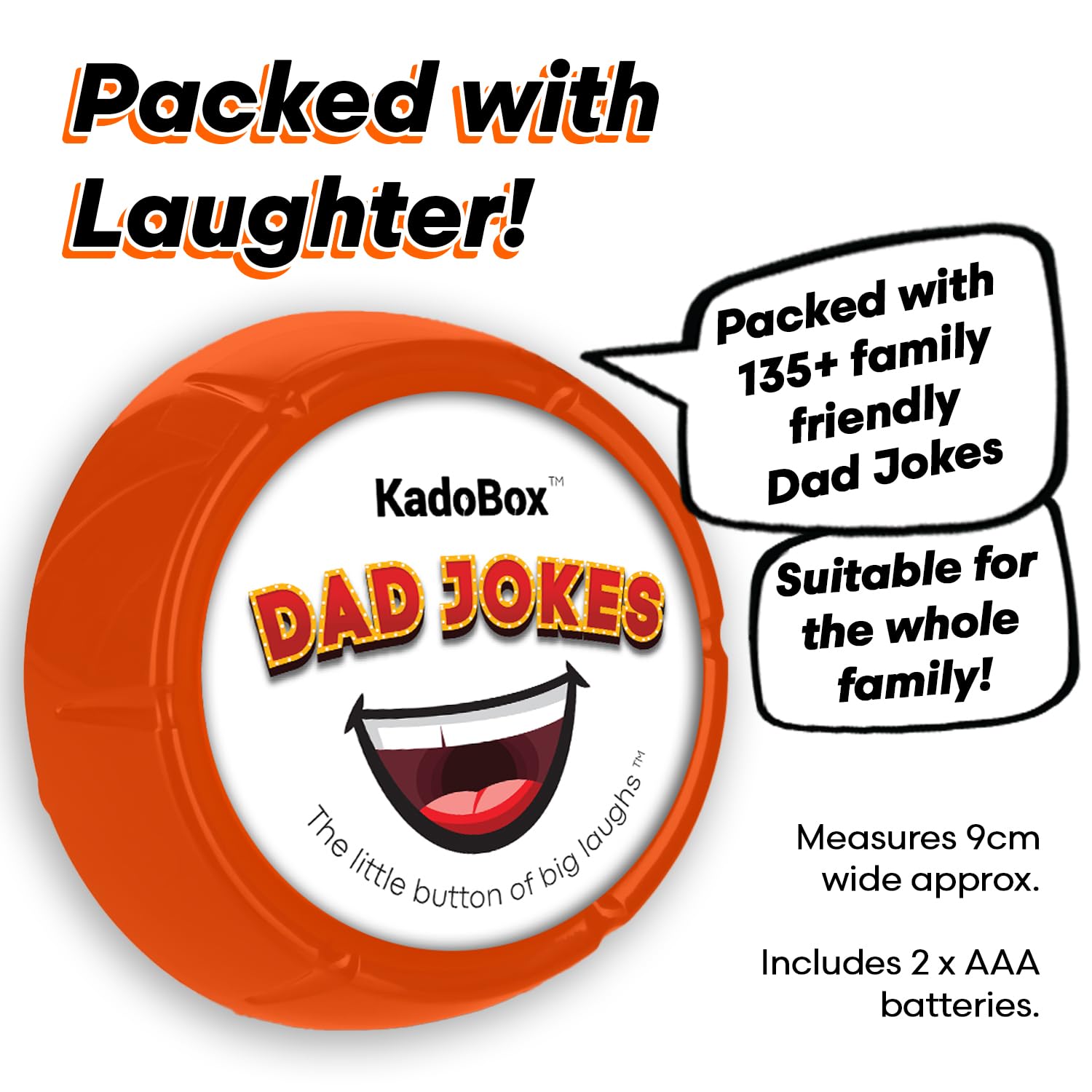 KadoBox - Funny Dad Jokes Electronic Sound Button - 135+ British One Liner Audio Dad Jokes from Daughter and Son - Funny Gifts for Men - Gifts for Dad