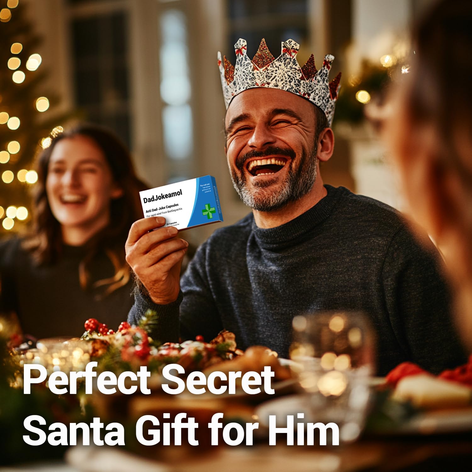 KadoBox - DadJokeamol - Funny Joke Pill Box with Jelly Bean Sweets - Dad Jokes Gift - Funny Gifts for Men. Gifts for Fathers - Gifts from Daughter and Son - Gifts for Dad - Dad Birthday Gifts