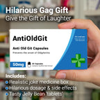 KadoBox - AntiOldGit - Joke Pill Box - Funny Gifts for Men, Gifts for Dad, Birthday and Retirement Gifts for Men, Gifts for Grandad, Dad Birthday Gift