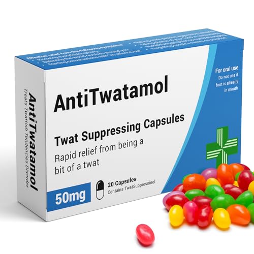 AntiTwatamol - Funny Joke Pills Box - Gag Gift with Jelly Beans Sweets (50g), Birthday Gifts for Men, Secret Santa Gifts, Dad Gift, Under 10 pounds