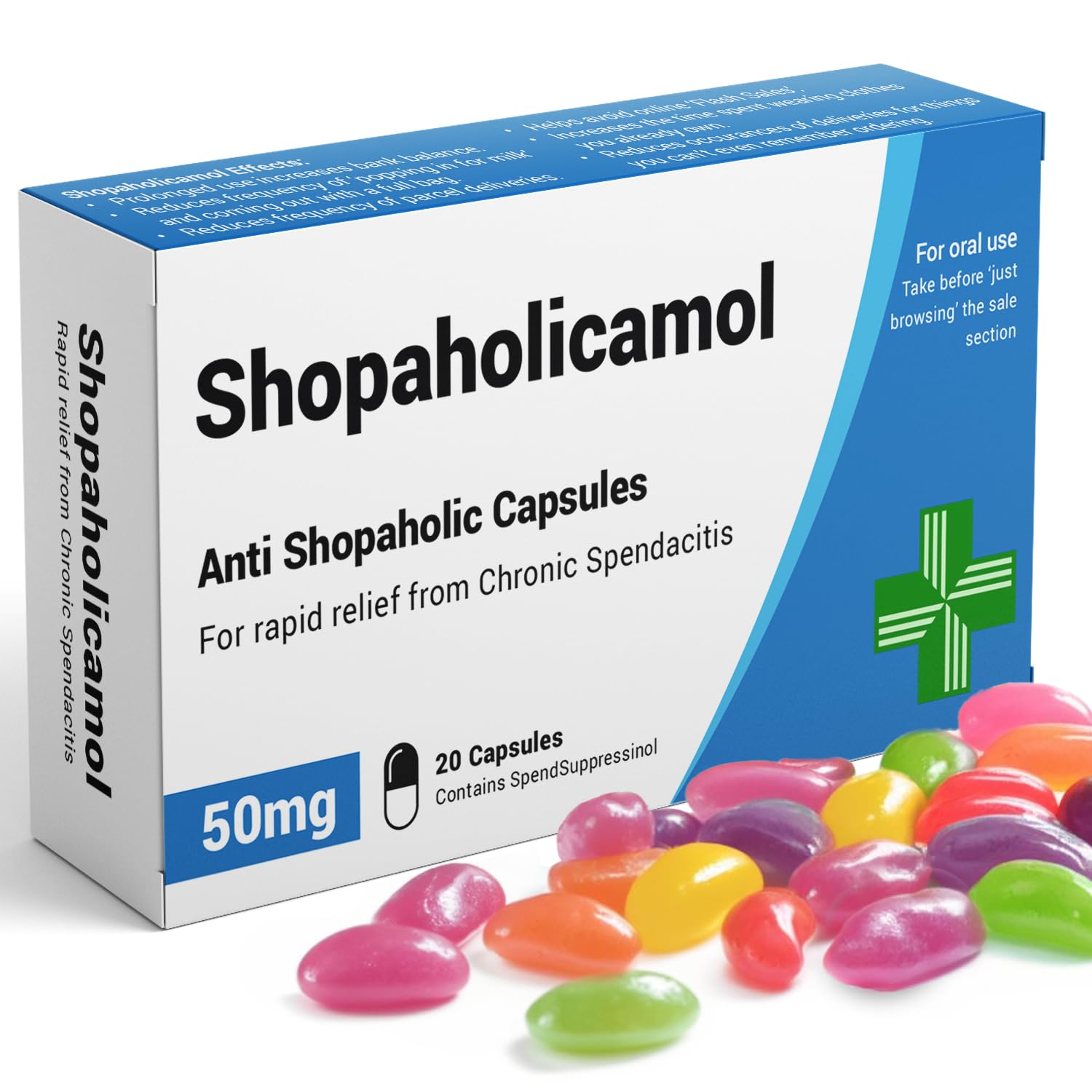 KadoBox - Shopaholicamol - Funny Gifts for Women, Joke Pill Box, Birthday Gifts for Mum, 18th, 21st, 30th, 40th, 50th Birthday Gifts for Women