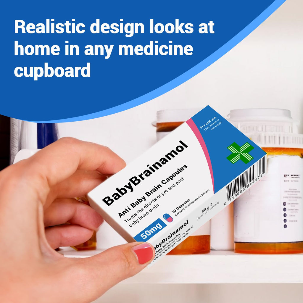 KadoBox - BabyBrainamol - Funny Joke Pills, Baby Shower, Baby Shower Gifts and Games, Pregnancy Gifts, Baby Essentials for Newborn, Baby Shower Decorations, Pregnancy Brain, Jelly Bean Sweets (50g)